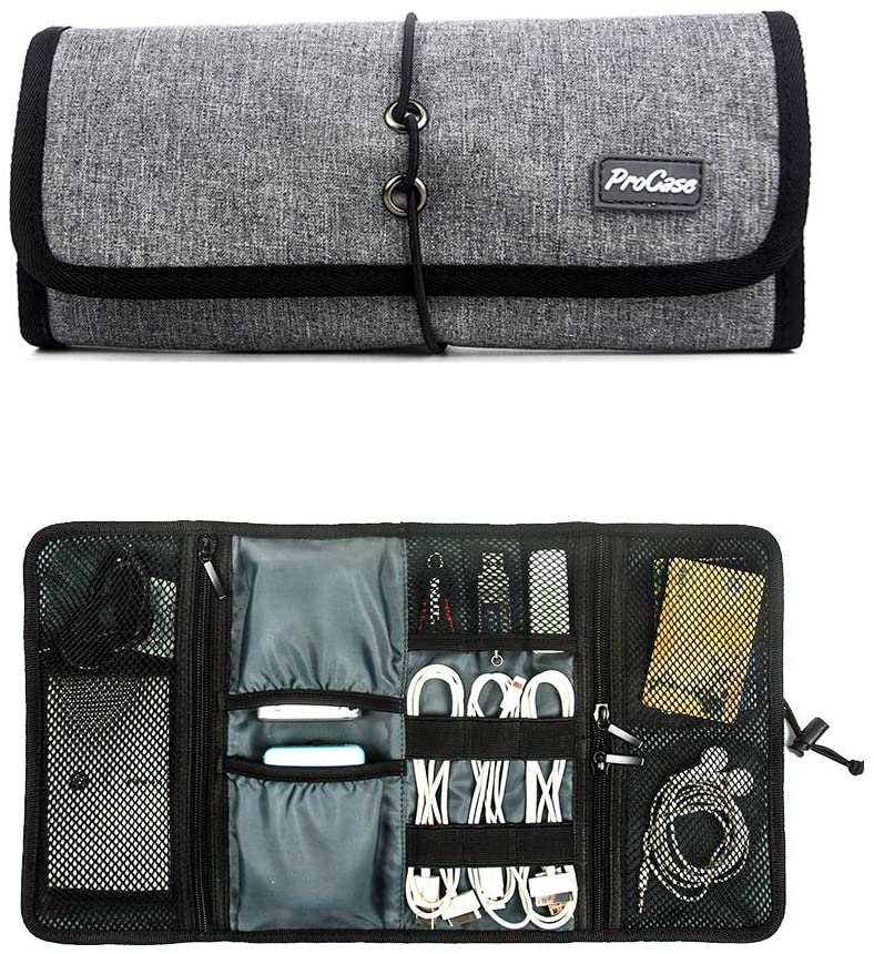 ProCase Hard Travel Tech Organizer Case Bag for Electronics Accessories  Charger Cord Portable External Hard Drive USB Cables Power Bank SD Memory