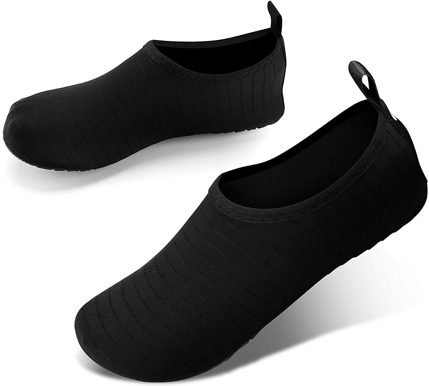 Water Shoes Quick-Dry Aqua Water Socks for Women Men Kids | JOTO black