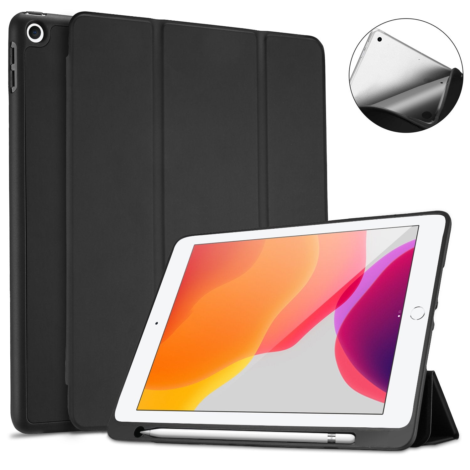 iPad 10.2 7th/8th 2019 2020 Generation Case with Pencil Holder | ProCase black