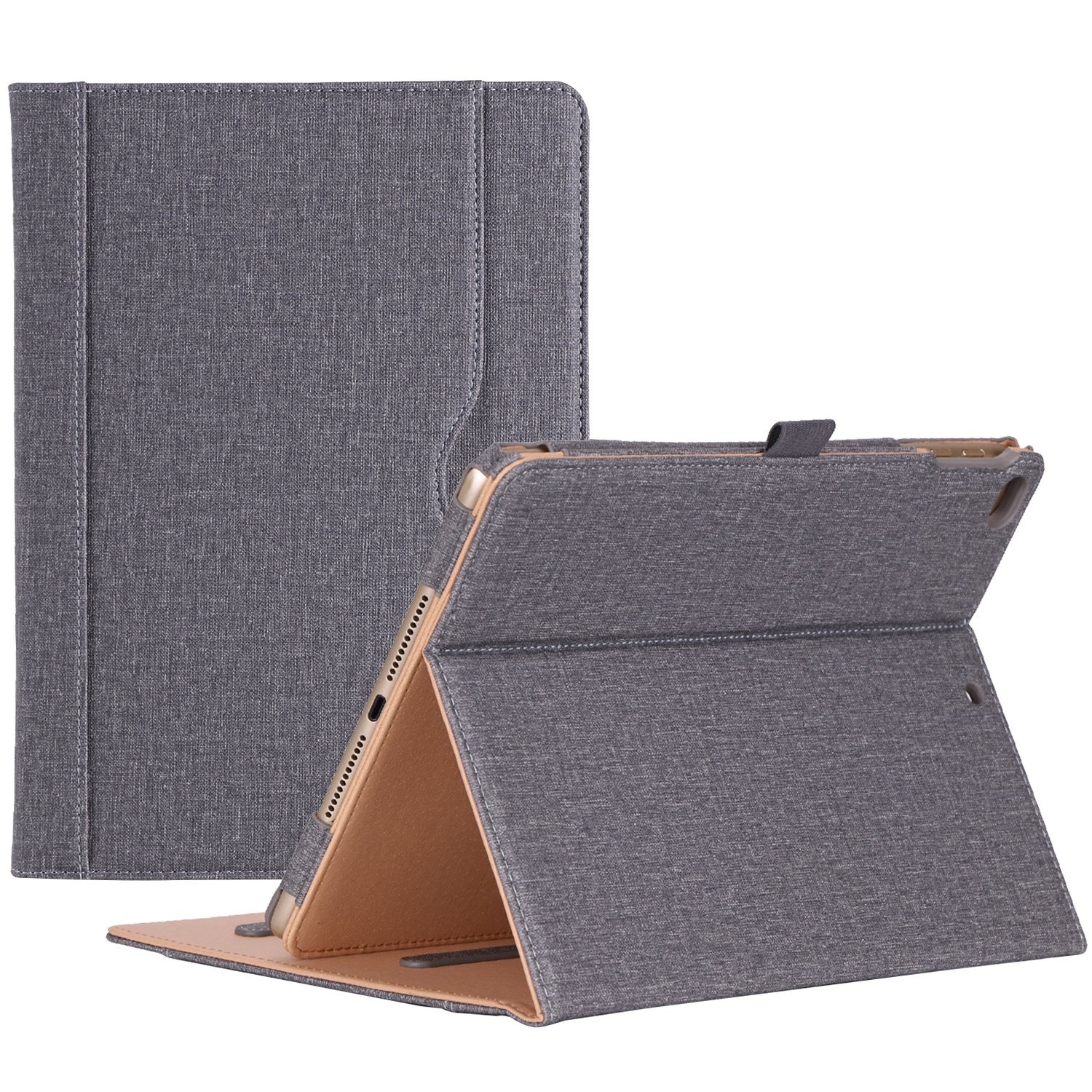 iPad 9.7 2018/2017 Leather Folio Case | ProCase grey