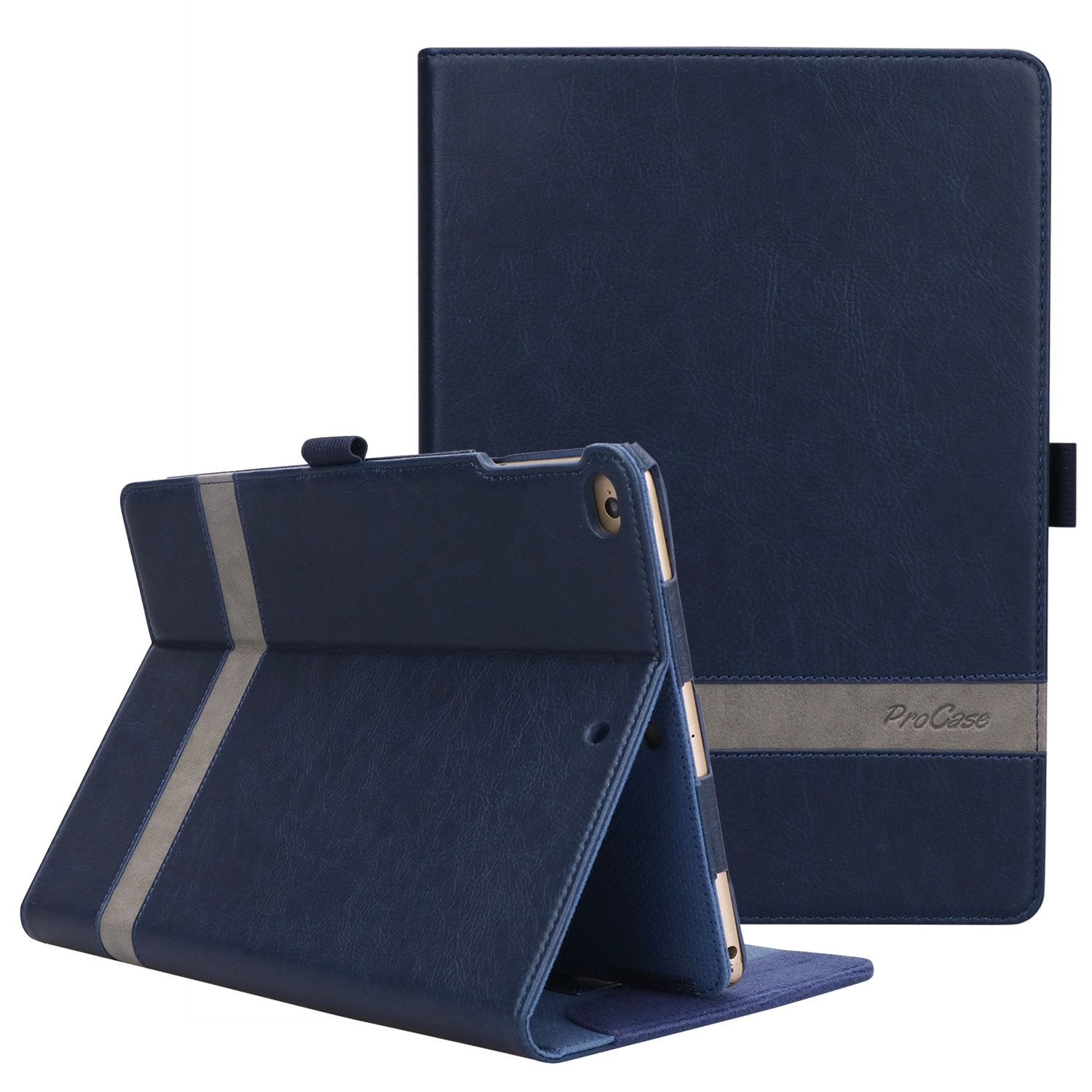 iPad 9.7 2018/2017 Leather Folio Case | ProCase navy