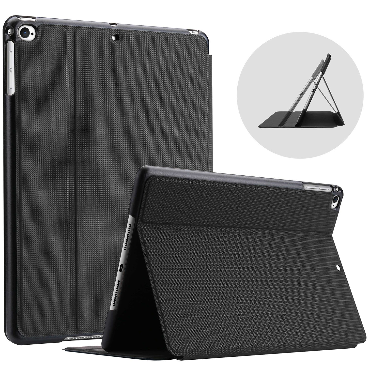  Porter Riley - Leather Case for iPad 9.7 2017/2018 5th and 6th  Generation. Premium Genuine Leather Stand/Cover/Flip Case (Pure Black) :  Electronics
