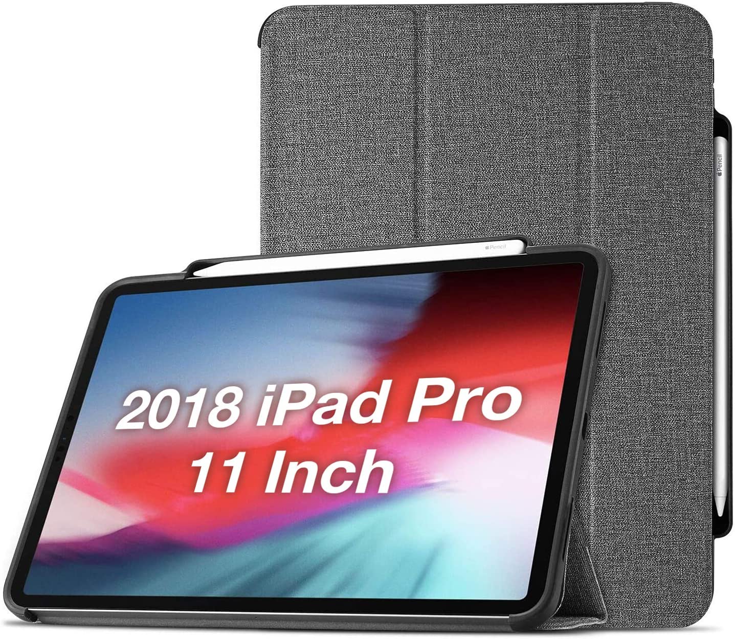 iPad Pro 11 2018 Smart Cover with Pencil Holder | ProCase grey